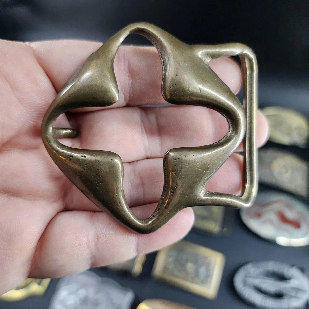 Vintage 70s Duncan Laurie Solid Brass Vintage Belt Buckle